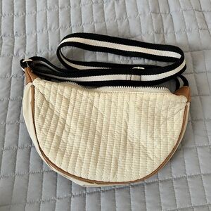 Stylish Cream Quilted Women's Crossbody Bag